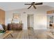 Living room with hardwood floors and ceiling fan at 310 N 65Th St # 9, Mesa, AZ 85205