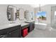 Elegant bathroom with double sinks, soaking tub, and walk-in shower at 9255 W Buckskin Trl, Peoria, AZ 85383