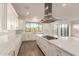 Modern kitchen with island, stainless steel appliances, and white cabinetry at 9430 W Jj Ranch Rd, Peoria, AZ 85383