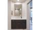 Modern bathroom with vanity and large mirror at 10040 E Happy Valley Rd # 1041, Scottsdale, AZ 85255