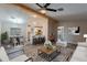 Open concept dining area with kitchen island and modern light fixtures at 3710 W Irma Ln, Glendale, AZ 85308