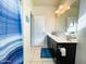 Clean bathroom with a large vanity and shower at 3841 N 293Rd Dr, Buckeye, AZ 85396