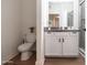 Modern bathroom with granite countertop and walk-in shower at 5450 E Deer Valley Dr # 1004, Phoenix, AZ 85054