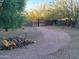 Landscaped front yard with gravel driveway and gated entrance at 10400 E Breathless Ave, Gold Canyon, AZ 85118