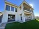 Modern home exterior with a covered patio and mountain views at 14840 E Valley Vista Dr, Fountain Hills, AZ 85268