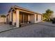 Backyard patio with sliding glass doors at 18280 N Piccolo Dr, Maricopa, AZ 85138