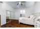 Well-lit bedroom with mirrored closet doors and a comfortable bed at 28602 N 58Th St, Cave Creek, AZ 85331