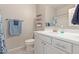 Clean bathroom with double sinks and shower at 3189 N Excursion Ln, Casa Grande, AZ 85122