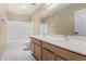 Bathroom boasts double sinks and a shower/tub combo at 3482 W Mineral Butte Dr, San Tan Valley, AZ 85144