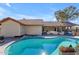 Inviting backyard oasis featuring a sparkling pool and patio furniture at 408 W Straford Dr, Chandler, AZ 85225