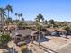 Aerial view of neighborhood, showing homes and mountain views at 5109 E Blanche Dr, Scottsdale, AZ 85254