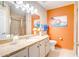 Bright bathroom with granite countertop, updated vanity, and a walk-in shower at 5122 E Shea Blvd # 1029, Scottsdale, AZ 85254