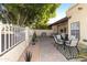 Private patio with seating area and access to backyard at 5505 E Mclellan Rd # 99, Mesa, AZ 85205