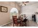 Charming dining room with wood table and bench seating at 553 S Meadows Dr, Chandler, AZ 85224