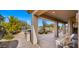 Covered patio with built-in grill and views of the backyard at 6358 E Evening Glow Dr, Scottsdale, AZ 85266