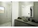 Contemporary bathroom with floating vanity and shower at 10784 E Pinnacle Peak Rd, Scottsdale, AZ 85255