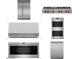 High-end stainless steel kitchen appliances: refrigerator, gas range, double oven, microwave, and dishwasher at 11972 E Yearling Rd # 20, Scottsdale, AZ 85255