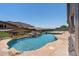 Inviting pool with flagstone patio and mountain view at 14035 E Sahuaro Dr, Scottsdale, AZ 85259