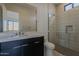 Modern bathroom with a large shower and floating vanity at 25580 N 119Th St, Scottsdale, AZ 85255