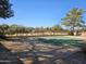 Large backyard with green artificial turf and trees at 4072 S Skyline Ct, Gilbert, AZ 85297