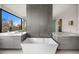 Elegant bathroom with free-standing tub and dual sinks at 4129 E Sandy Mountain Rd, Paradise Valley, AZ 85253