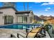 Inviting pool with patio furniture and mountain backdrop at 4129 E Sandy Mountain Rd, Paradise Valley, AZ 85253