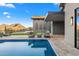 Modern pool and patio with mountain views at 4129 E Sandy Mountain Rd, Paradise Valley, AZ 85253