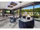 Luxury game room with pool table, bar, and sliding doors opening to a resort-style backyard at 7223 N Black Rock Trl, Paradise Valley, AZ 85253