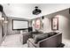 Comfortable home theater with projector, screen, and seating for watching movies with friends and Gathering at 7929 N 55Th St, Paradise Valley, AZ 85253