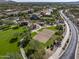 Aerial view of community playground and volleyball court at 18391 N 97Th Pl, Scottsdale, AZ 85255