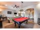 Game room features a pool table and comfortable seating at 2611 W Trapanotto Rd, Phoenix, AZ 85086