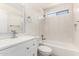 Clean bathroom, featuring a bathtub and updated vanity at 4007 E Agave Rd, Phoenix, AZ 85044