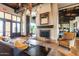 Elegant clubhouse lobby with fireplace and comfortable seating at 10815 S 175Th Dr, Goodyear, AZ 85338
