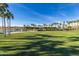 Expansive grassy area with a view of a community pool and playground at 10815 S 175Th Dr, Goodyear, AZ 85338