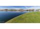 Serene lake view with lush green grass and ducks at 10815 S 175Th Dr, Goodyear, AZ 85338