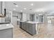 Open concept kitchen with gray cabinets, white countertops, and an island at 13616 W Sandridge Dr, Sun City West, AZ 85375