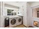 Bright laundry room with washer, dryer, and storage at 245 W Berridge Ln, Phoenix, AZ 85013