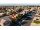 Aerial view showing a house's location in a residential neighborhood at 851 E Elgin St, Chandler, AZ 85225