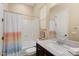 Clean bathroom with tub shower combo and updated vanity at 12385 W Bajada Rd, Peoria, AZ 85383