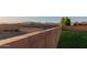 View of the backyard block wall, with grass on the other side at 1844 S 238Th Ln, Buckeye, AZ 85326