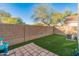 Small backyard with artificial turf and block wall at 18611 N 22Nd St # 2, Phoenix, AZ 85024