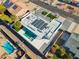Aerial view showing a home with pool and solar panels at 9626 N 17Th Pl, Phoenix, AZ 85020