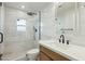 Clean bathroom with walk-in shower and vanity at 9626 N 17Th Pl, Phoenix, AZ 85020