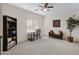 Cozy bedroom with built-in shelving and window seat at 1102 E Bartlett Way, Chandler, AZ 85249
