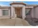 Front entry with walkway and landscaped desert plants at 1102 E Bartlett Way, Chandler, AZ 85249