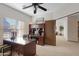 Home office with built-in desk and ample storage at 1102 E Bartlett Way, Chandler, AZ 85249