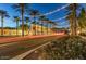 Night view of a beautifully lit community street at 20771 W Windsor Blvd, Buckeye, AZ 85396