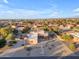 Aerial view of a single-story home with a large backyard and pool at 20918 E Orchard Ln, Queen Creek, AZ 85142