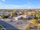 Aerial view of a single-story home with a large backyard and pool at 20918 E Orchard Ln, Queen Creek, AZ 85142