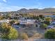 Aerial view of a single-story home with a large backyard and pool at 20918 E Orchard Ln, Queen Creek, AZ 85142